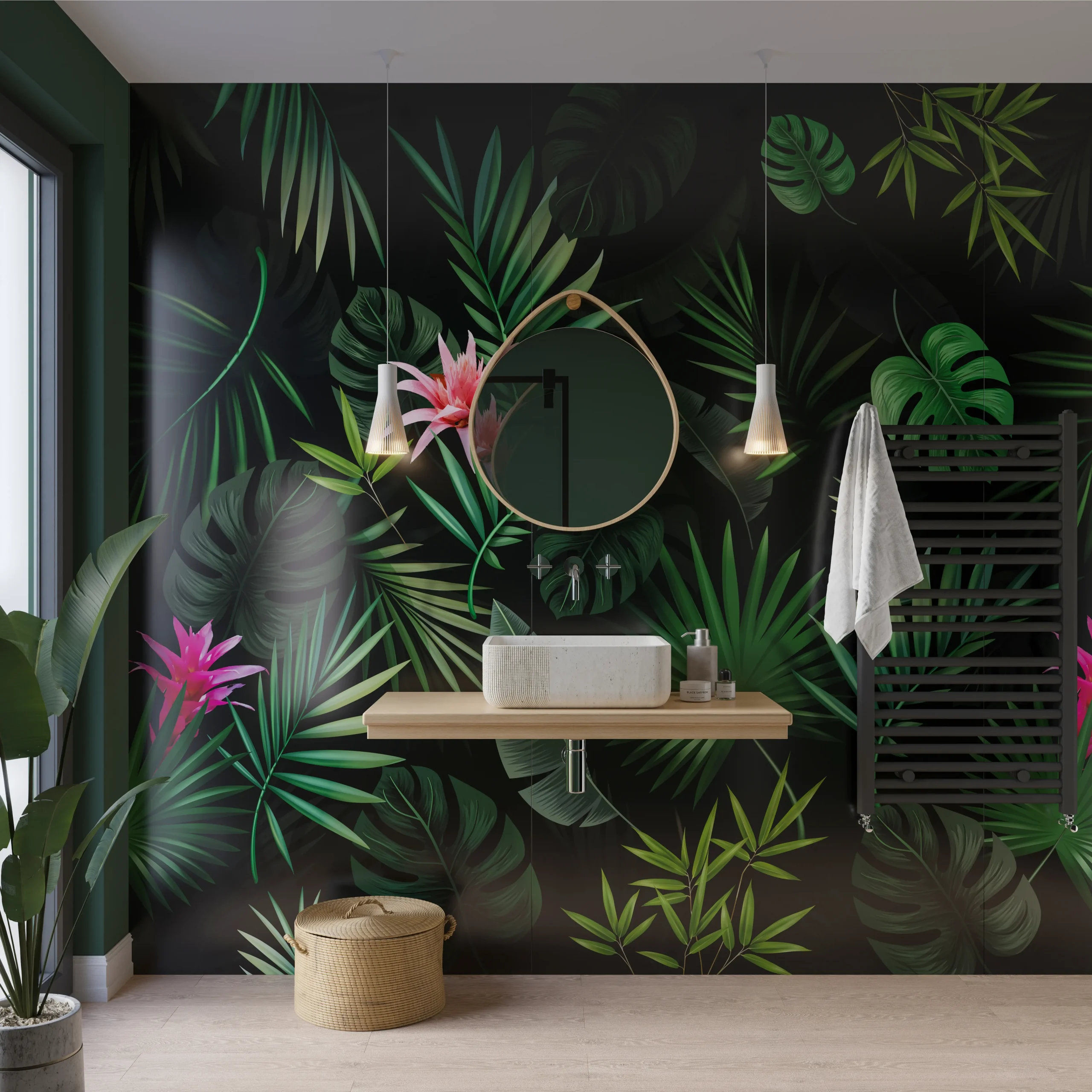 Showerwall Acrylic 2400 x 896 Bromelia SCA58
