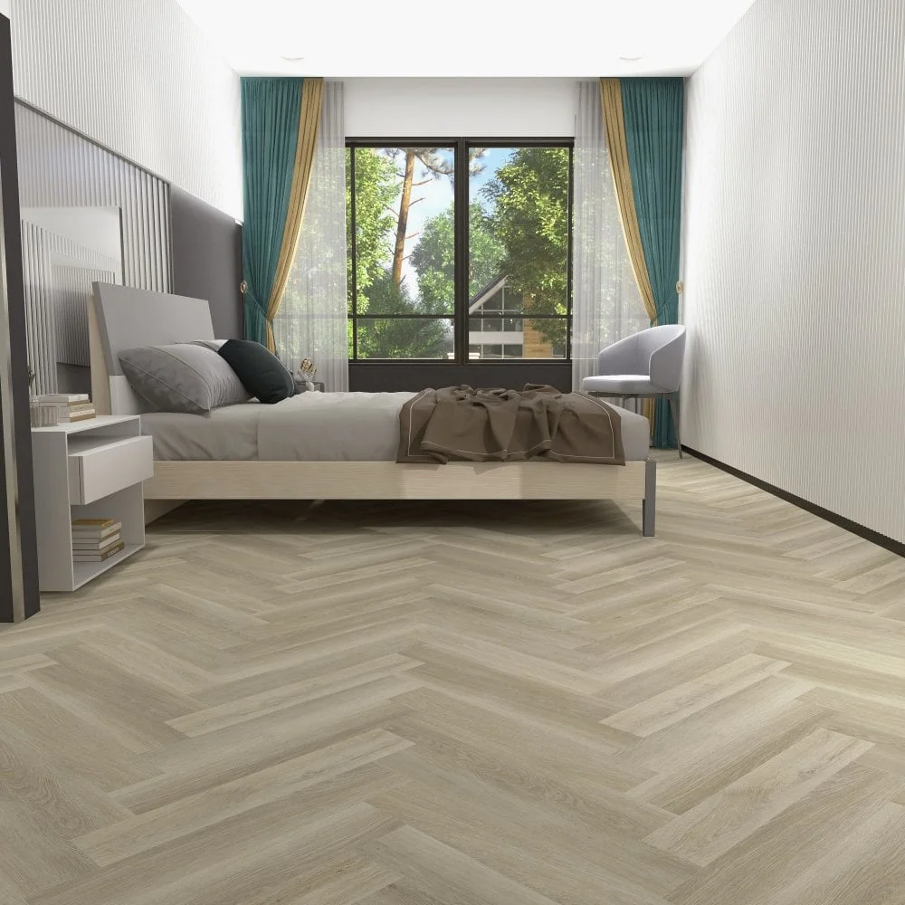 Liberty Floors Lifestyle 5.5mm Herringbone Buttermilk Oak Luxury Rigid Vinyl Flooring 305104