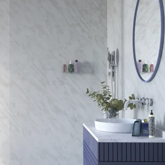 Showerwall Laminate Carrara Marble SW39 2440 x 579 Proclick EGMDF