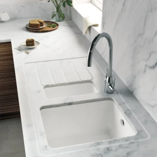 Minerva Carrara White Breakfast Bar 25mm 2100 X 900