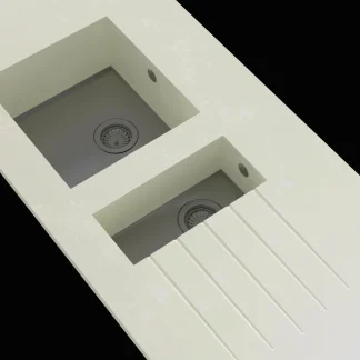 Minerva Blue Venato Integrated Sink Module 1.5 Duo Bowl LHB 25mm 2250 X 650