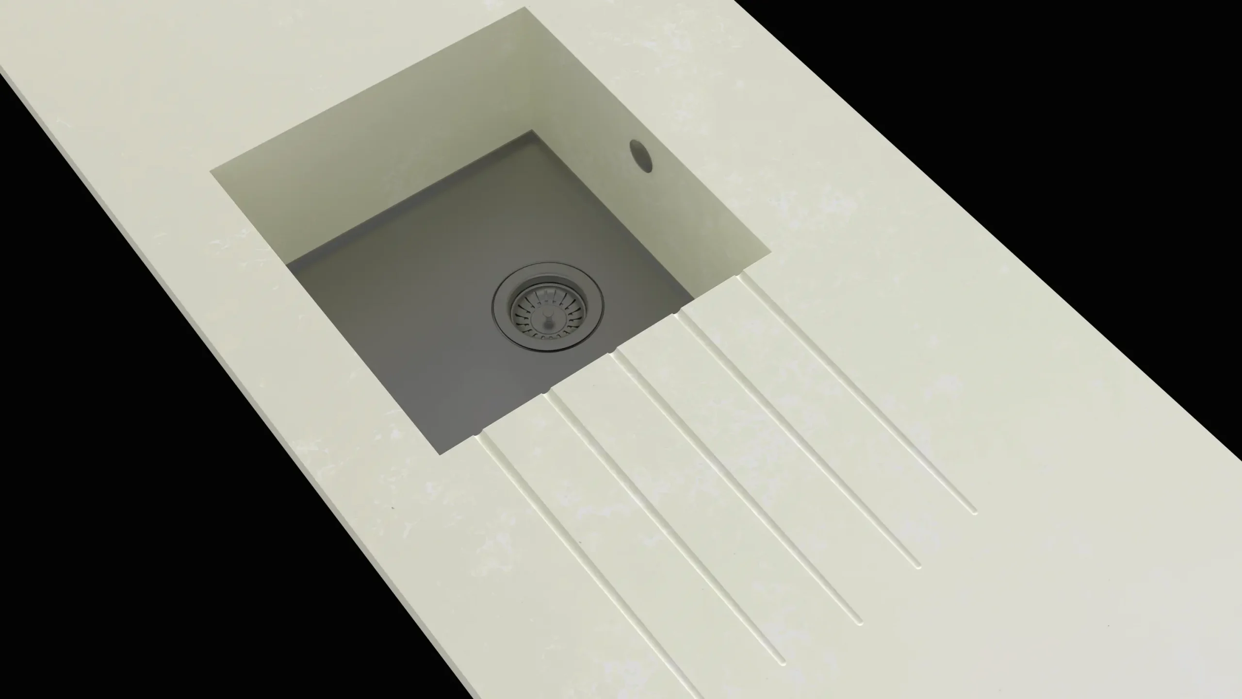 Minerva Copper Fleck Integrated Sink Module Single Bowl RHB 25mm 2250 X 650