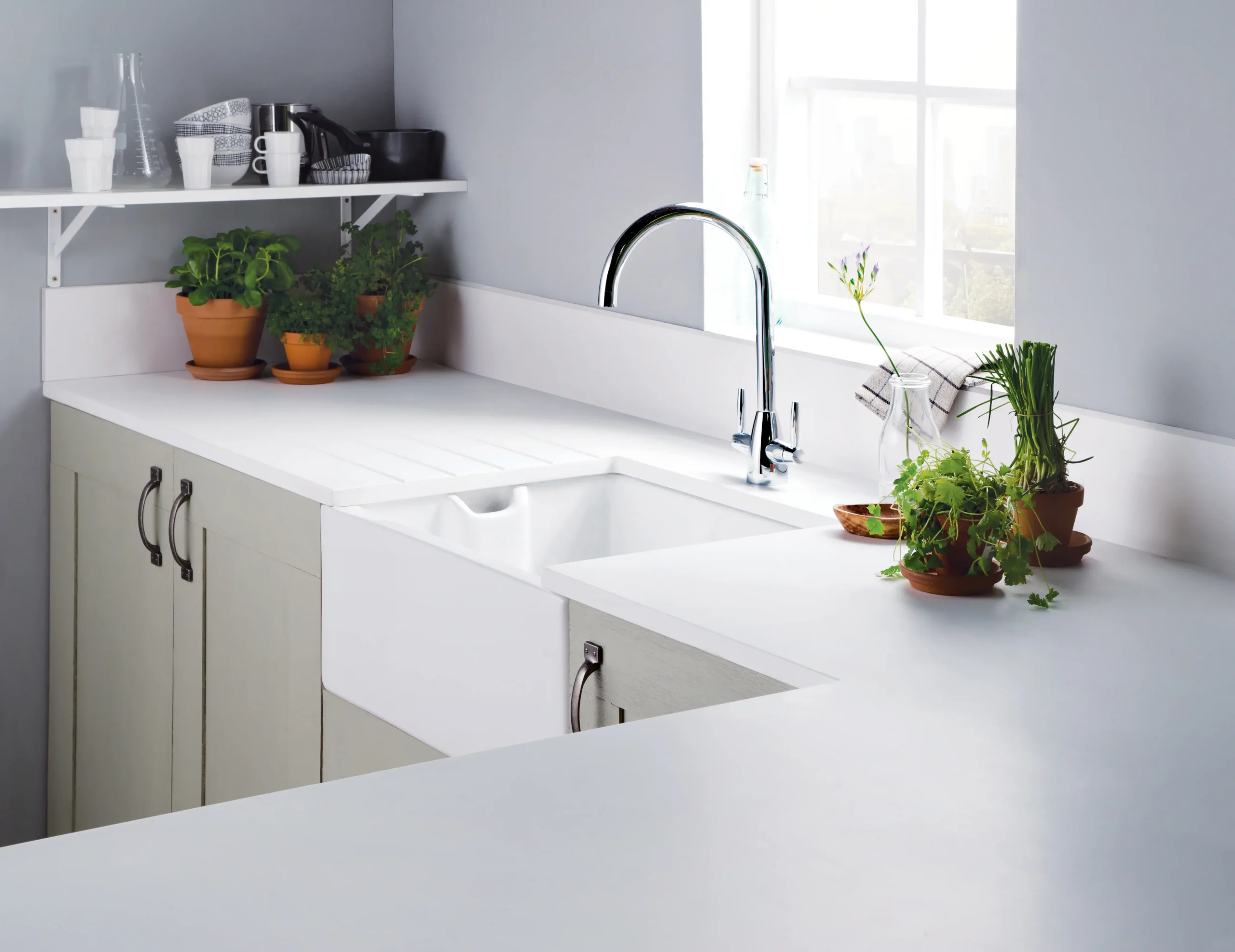 Minerva White Worktop 25mm 1500 X 650