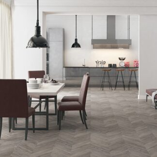 Faus Masterpieces 8mm Chevron Grey Laminate Flooring
