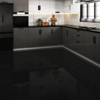 Falquon Flooring 6mm SPC High Gloss Black Plank U190
