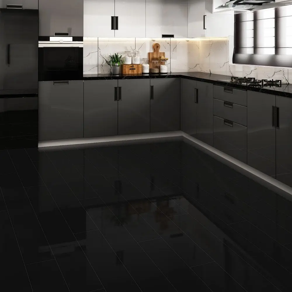 Falquon Flooring 6mm SPC High Gloss Black Plank U190