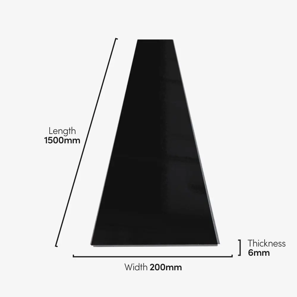 Falquon Flooring 6mm SPC High Gloss Black Plank U190 - Image 4