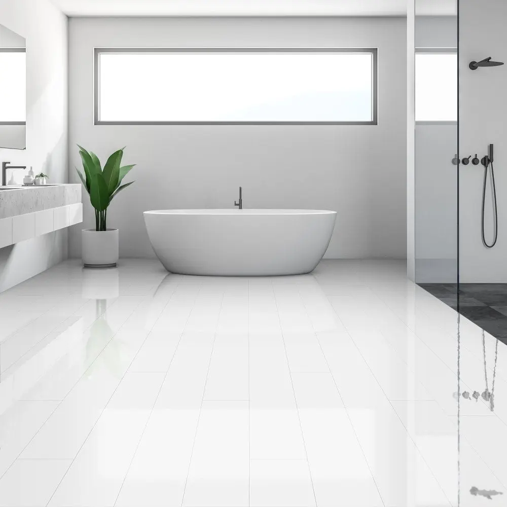 Falquon Flooring 6mm SPC High Gloss White Plank D2935
