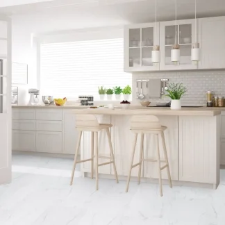 Falquon Flooring SPC Stone 6mm White Carrara Marble Matt Tile Waterproof LVT Flooring D2921