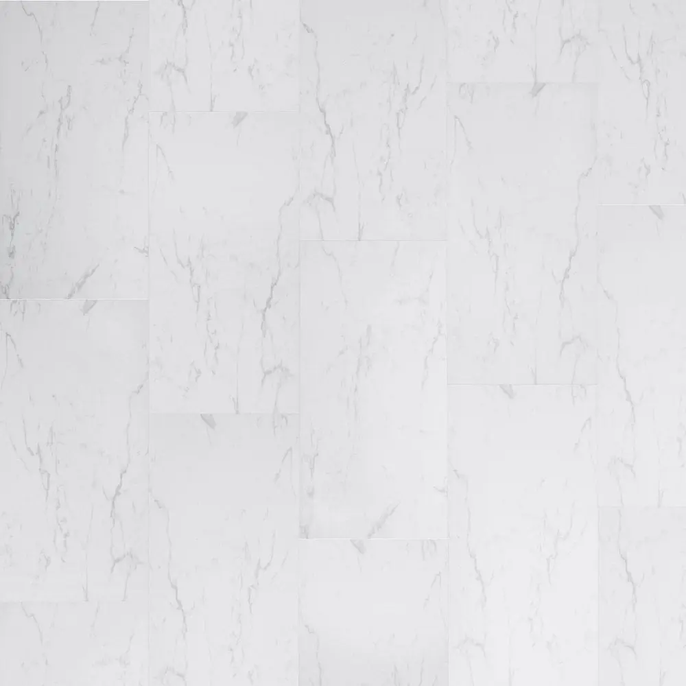 Falquon Flooring SPC Stone 6mm White Carrara Marble Matt Tile Waterproof LVT Flooring D2921 - Image 2