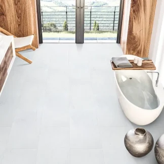 Falquon Flooring SPC Stone 6mm White Marble Matt Tile Waterproof LVT Flooring Q1004