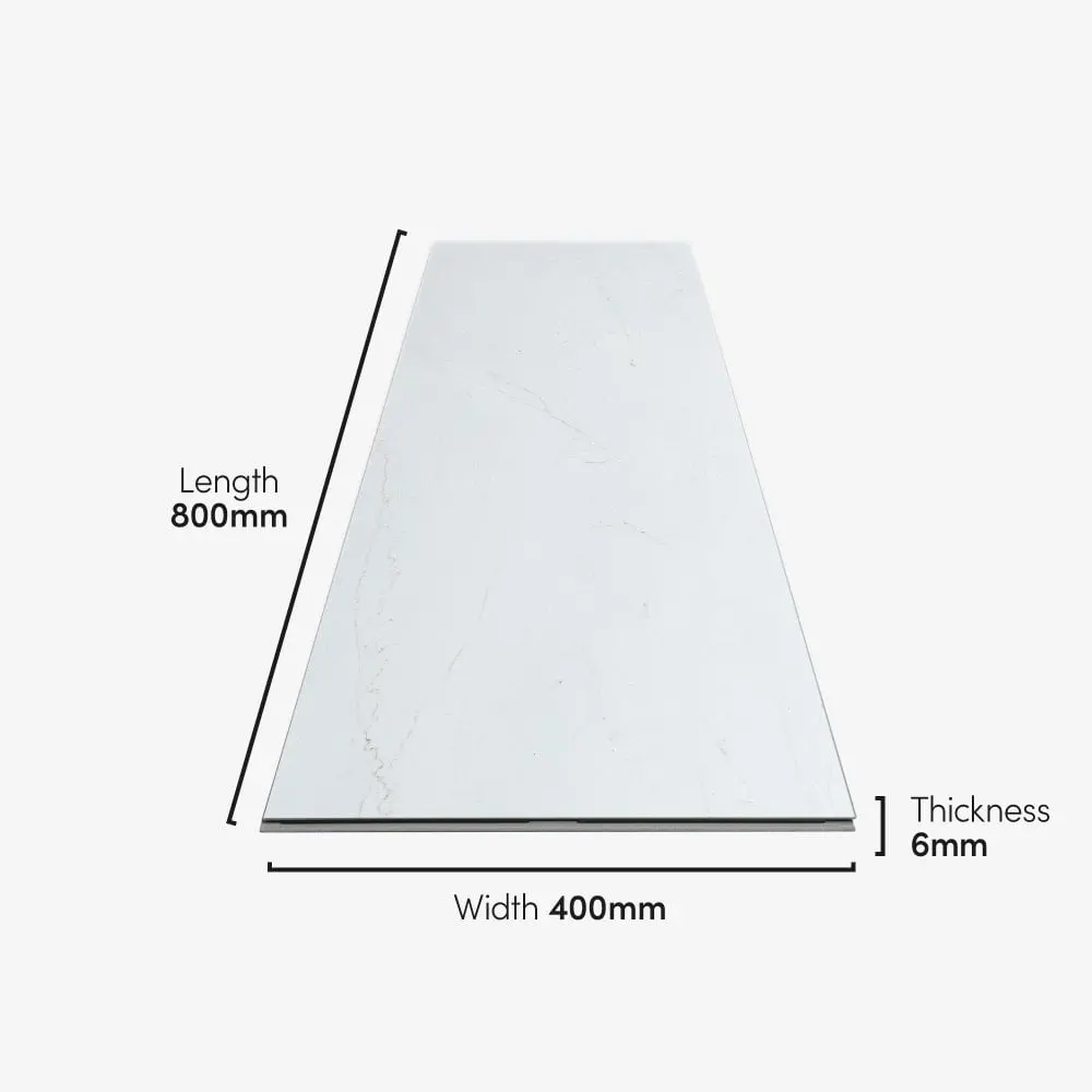 Falquon Flooring SPC Stone 6mm White Marble Matt Tile Waterproof LVT Flooring Q1004 - Image 3
