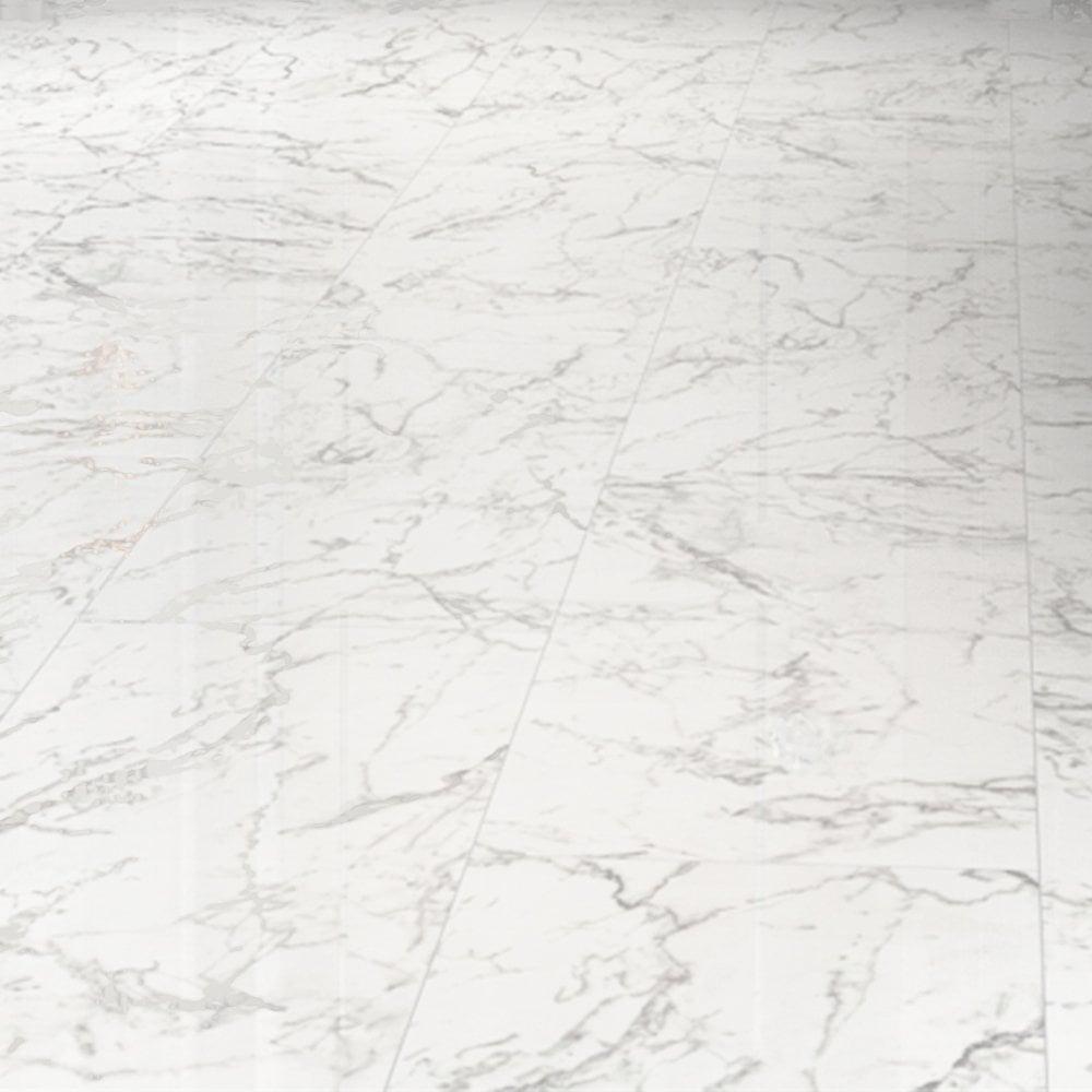Falquon Flooring Stone 2.0 8mm Carrara Marble White Tile Laminate Flooring D2921 - Image 2