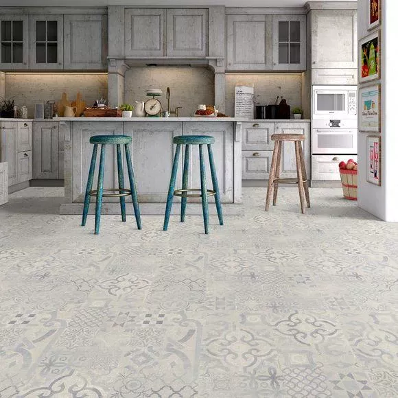 Faus Retro 8mm Laminate Blue Tile Flooring S177161