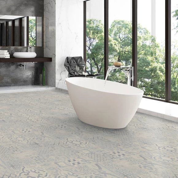 Faus Retro 8mm Laminate Blue Tile Flooring S177161 - Image 3