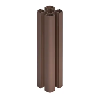 Guardian Composite Fencing Aluminium Fence Post with Post Cap and Utility Trim 1.86m - Brown