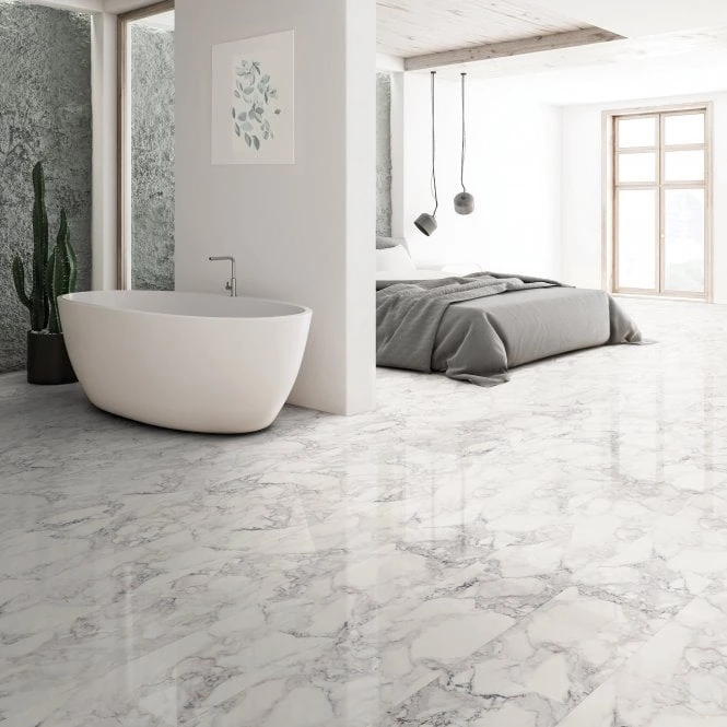 Kaindl AquaPro 8.5mm Laminate White Marble High Gloss Flooring O960