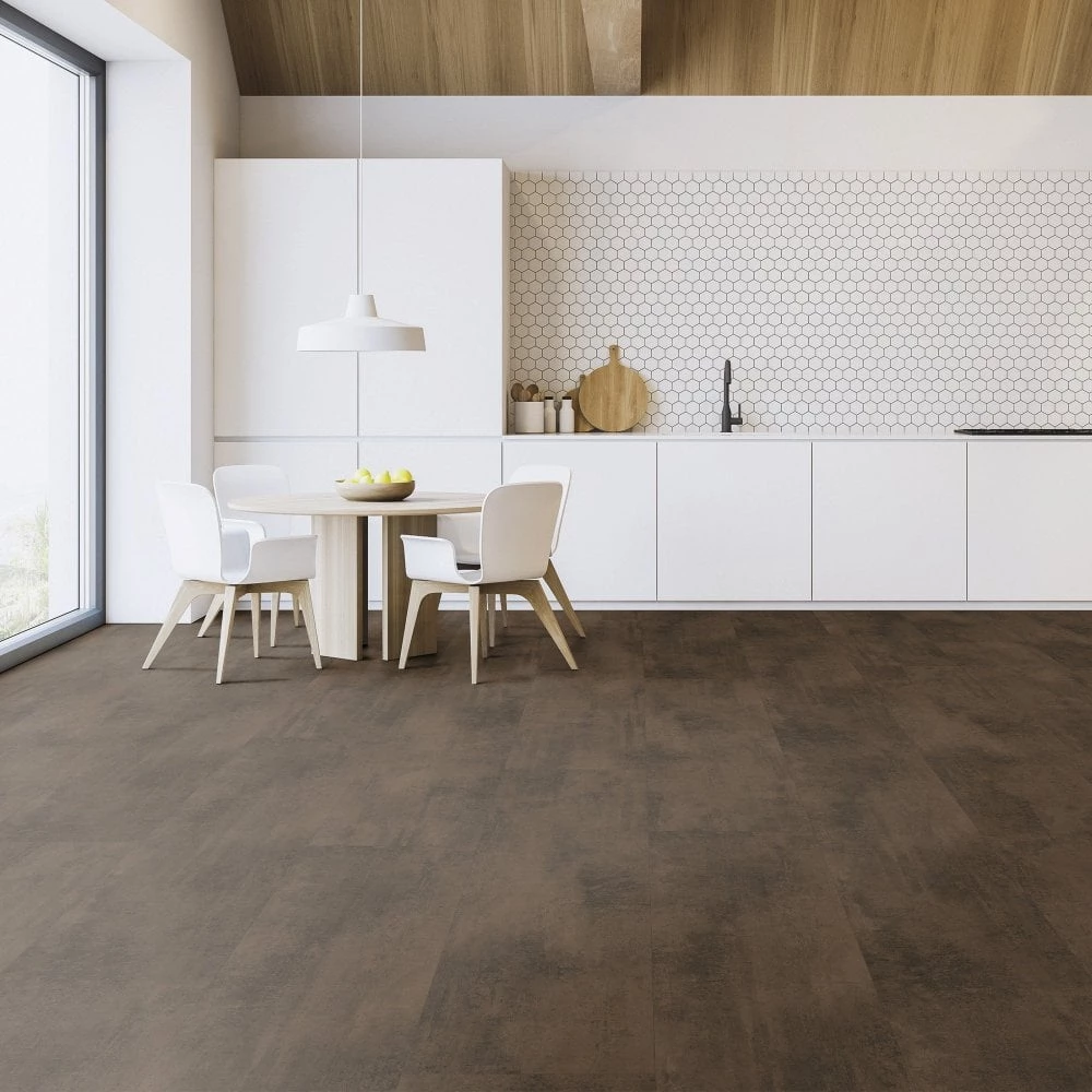 Kaindl AquaPro 8mm Laminate Metal Oxide Dark Brown Tile Flooring - Image 3