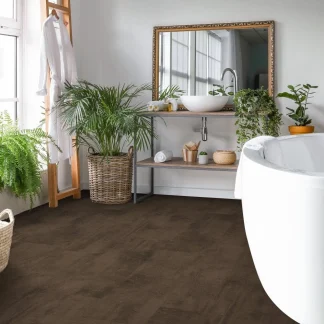 Kaindl AquaPro 8mm Laminate Metal Oxide Dark Brown Tile Flooring