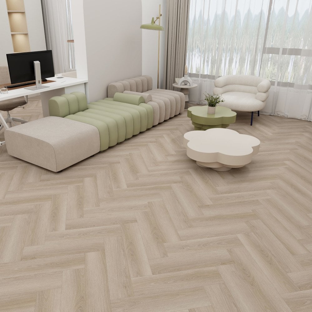 Liberty Floors Lifestyle 5.5mm Herringbone Lakeside Oak Luxury Rigid Vinyl Flooring 324722