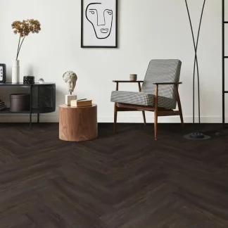 Liberty Floors Lifestyle 5.5mm Herringbone Mountain Grey Luxury Rigid Vinyl Flooring 275826