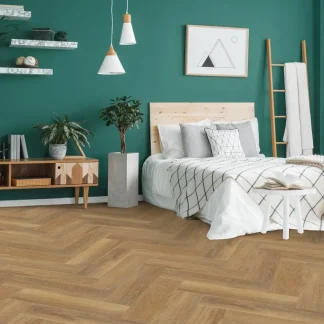 Liberty Floors Lifestyle 5.5mm Herringbone Natural Oak Luxury Rigid Vinyl Flooring 275819