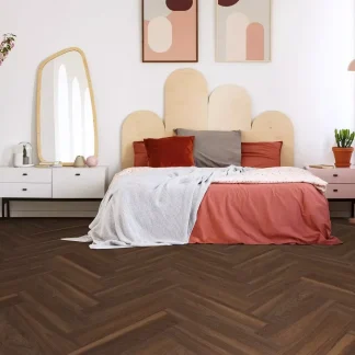 Liberty Floors Lifestyle 5.5mm Herringbone Walnut Luxury Rigid Vinyl Flooring 275830