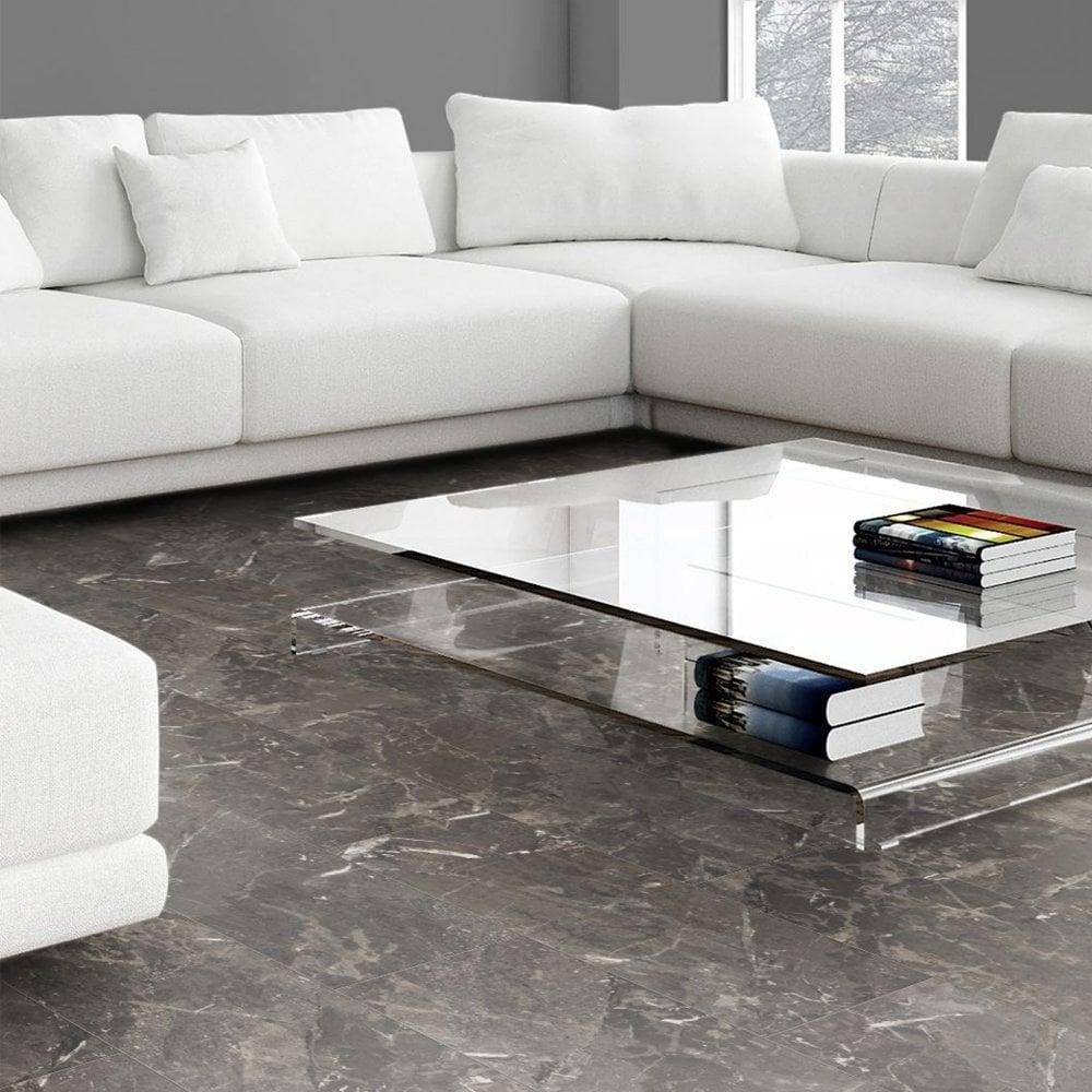 Liberty Floors Universo 8mm Black Granite Water Resistant Tile Flooring (56024)