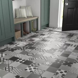 Malmo Stick Down LVT Kuvio Grey Tile MA77