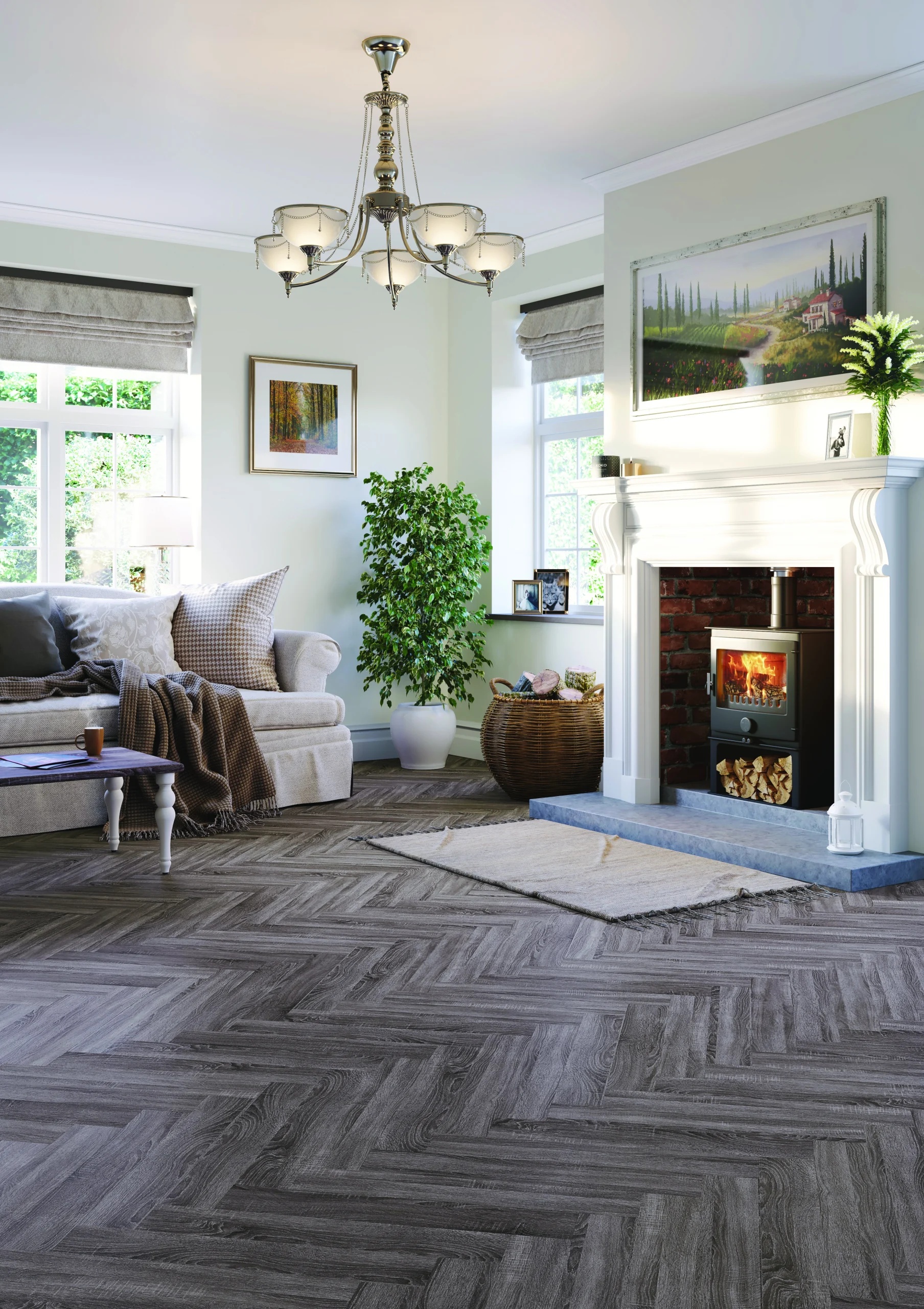 Malmo Stick Down LVT Vantaa Herringbone MA82
