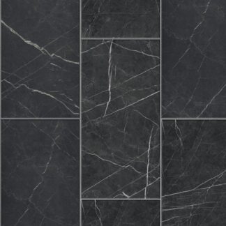 Faus Industry Tile 8mm Black Marble Tile Laminate Flooring