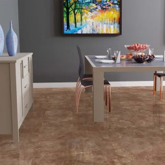 Falquon Flooring Stone 2.0 8mm Martico Marrone High Gloss Tile Laminate Flooring (Q1021)