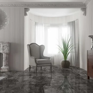 Falquon Flooring Stone 2.0 8mm Martico Nero High Gloss Tile Laminate Flooring (Q1022)