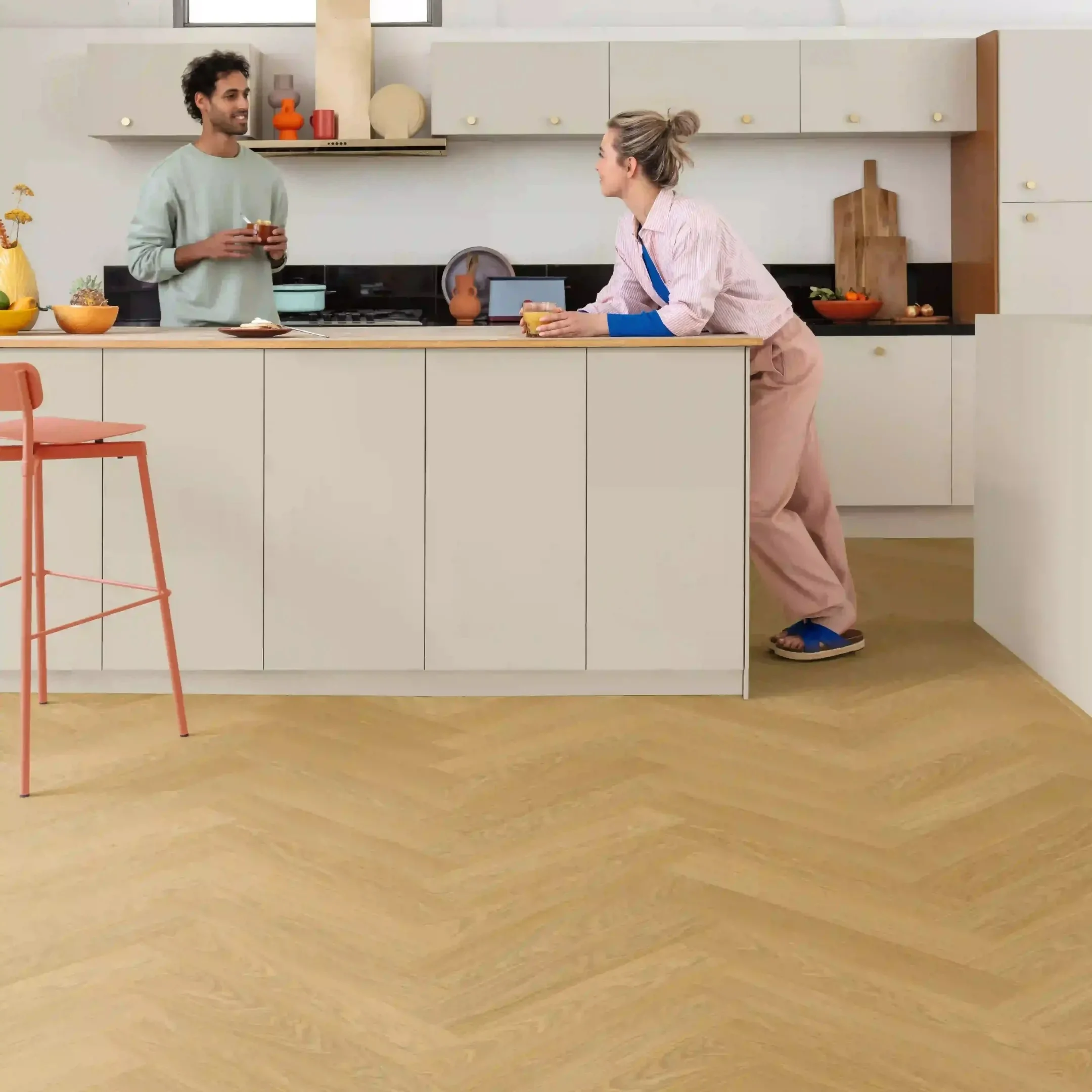 Quick-Step Alpha Ciro Herringbone Pure Oak Honey LVT Flooring AVHBU40360