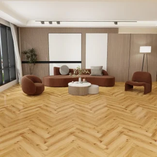 Liberty Floors Lifestyle 5.5mm Herringbone Rustic Oak Luxury Rigid Vinyl Flooring 305105