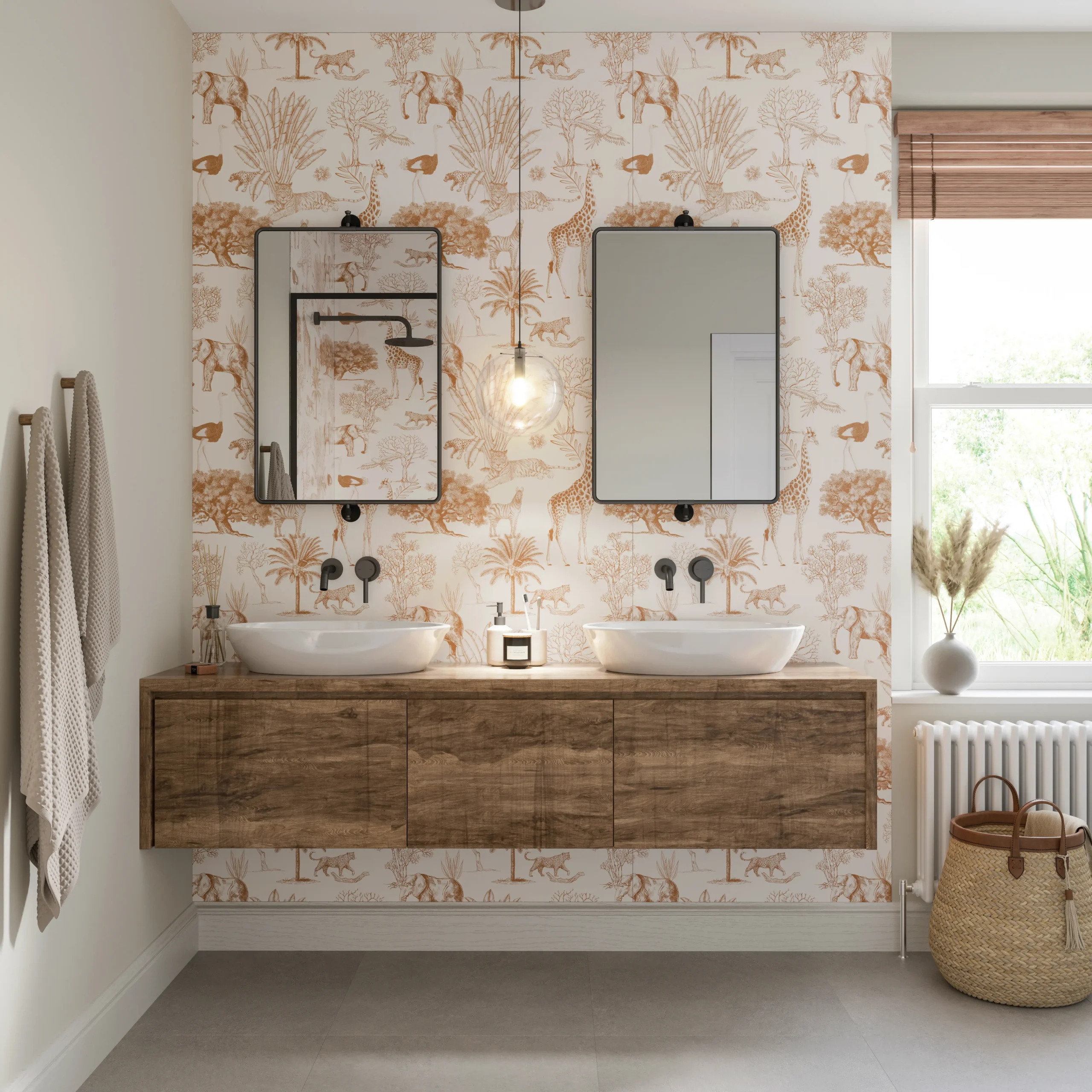 Showerwall Acrylic 2400 x 896 Savannah Sepia SCA61