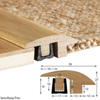 Woodpecker Colour Matched Solid Oak Semi-Ramped Door Bar