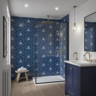 Showerwall Acrylic 2400 X 896 Starlight Sapphire SCA55
