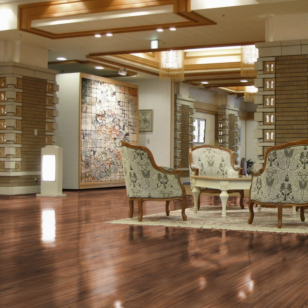 Falquon Flooring High Gloss 4V 8mm Walnut Laminate Flooring D4188