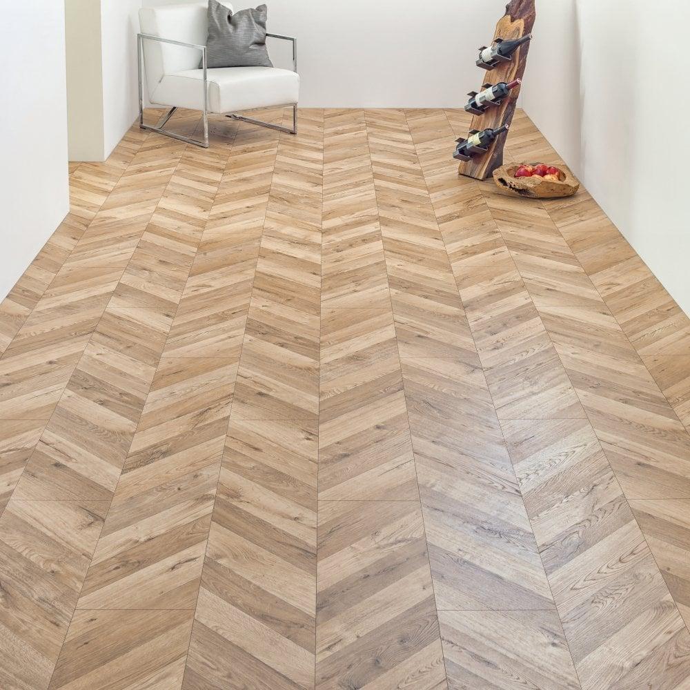 Kaindl Chevron Parquet 8mm Natural Oak Embossed Flooring (8192) - Image 3