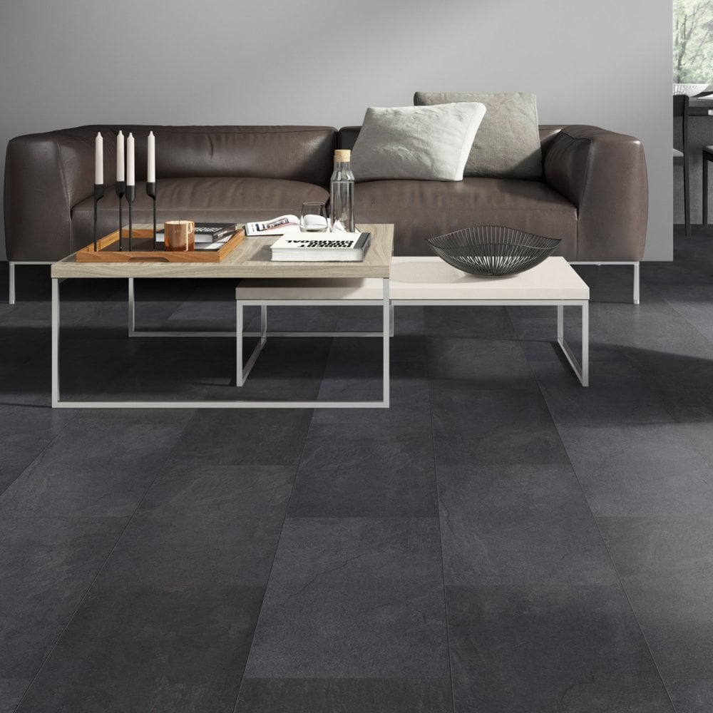 Liberty Floors Universo 8mm Black Slate Water Resistant Tile Flooring (56015) - Image 3