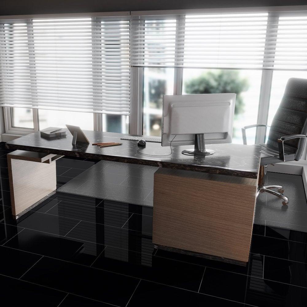 Falquon Flooring Stone 2.0 8mm Black High Gloss Tile Laminate Flooring (U190) - Image 2