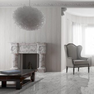 Falquon Flooring Stone 2.0 8mm Carrara Marble White Tile Laminate Flooring D2921