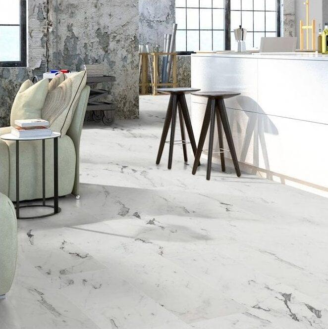Liberty Floors Universo 8mm Blanco Water Resistant Tile Laminate Flooring (57203) - Image 3
