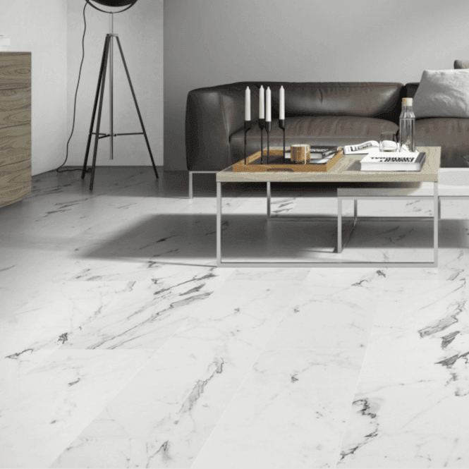 Liberty Floors Universo 8mm Blanco Water Resistant Tile Laminate Flooring (57203)