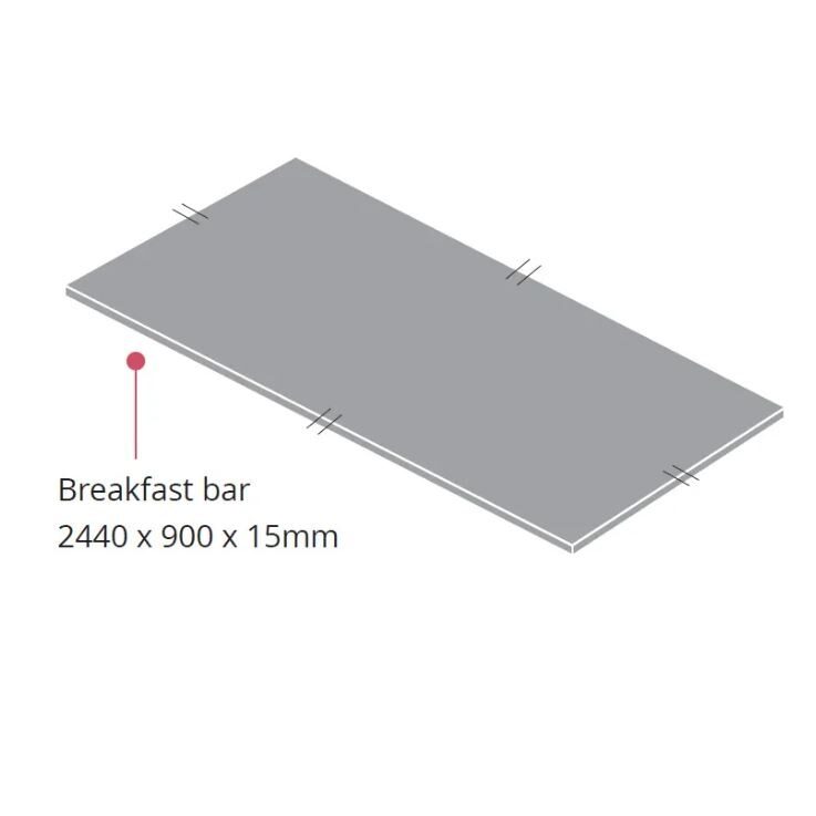 Metis White Fleck Breakfast Bar 2440 x 900 x 15mm - Image 2