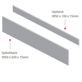 Metis White Fleck Splashback 3050 x 620 x 15mm