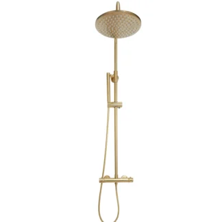 Scudo Core Round Rigid Riser Shower - Black