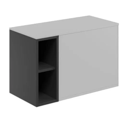 Scudo Alfie 800mm Fluted Vanity Unit Kit With Worktop, Side Unit, Sit On Basin - Matte Black - Image 5