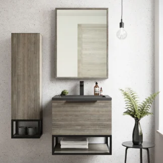 Scudo Ambience 800mm x 600mm Mirror - Grey Oak